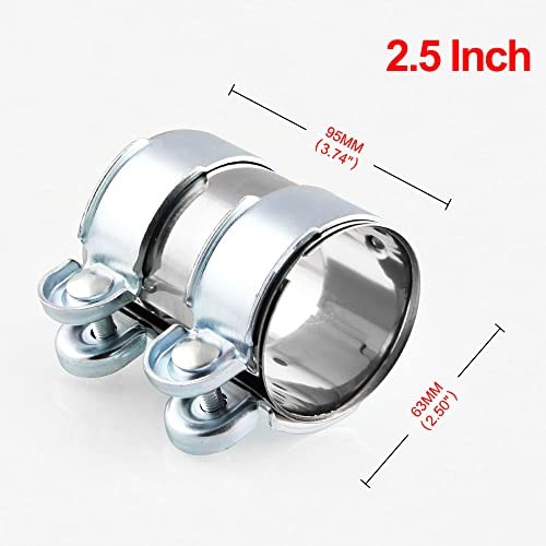 2.5″ Joint Exhaust Band Clamp Stainless Steel Exhaust Clamp Pipe Connector 65