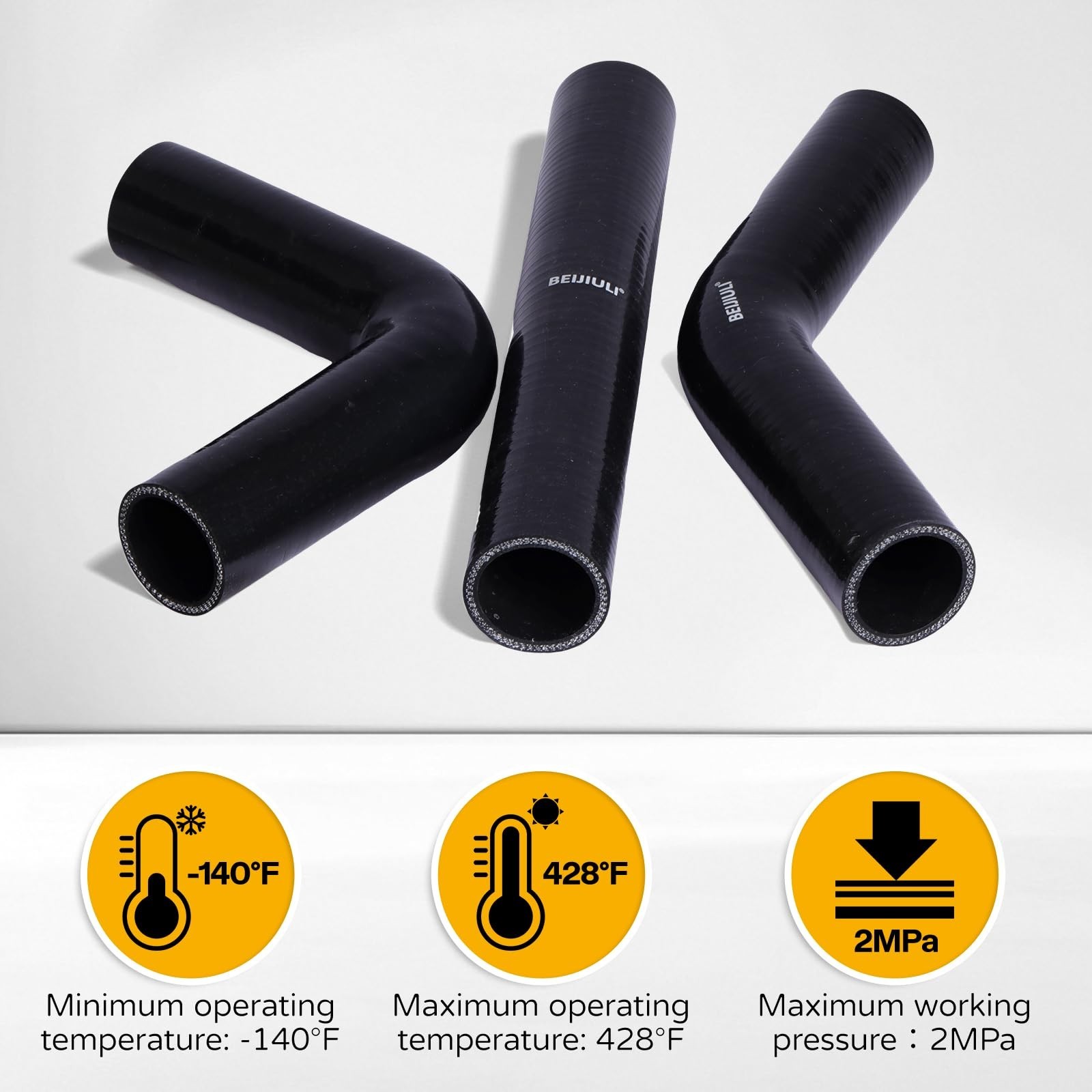 2″ ID Radiator Coolant Air Hose,12 inch Length Silicone Coupler Industrial Hy…