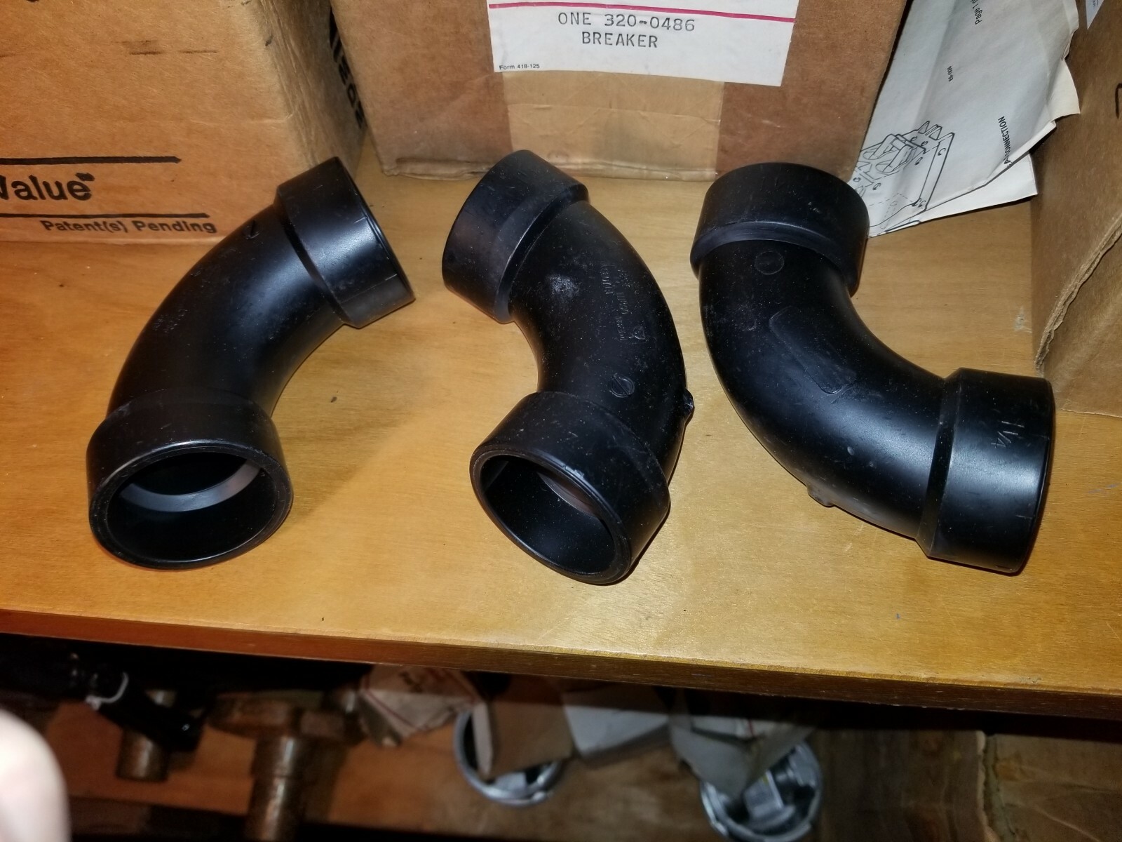 QTY-6 02870 1-1/4″ LONG SWEEP 1/4 BEND ELBOW ABS DWV A304 6 PC LOT