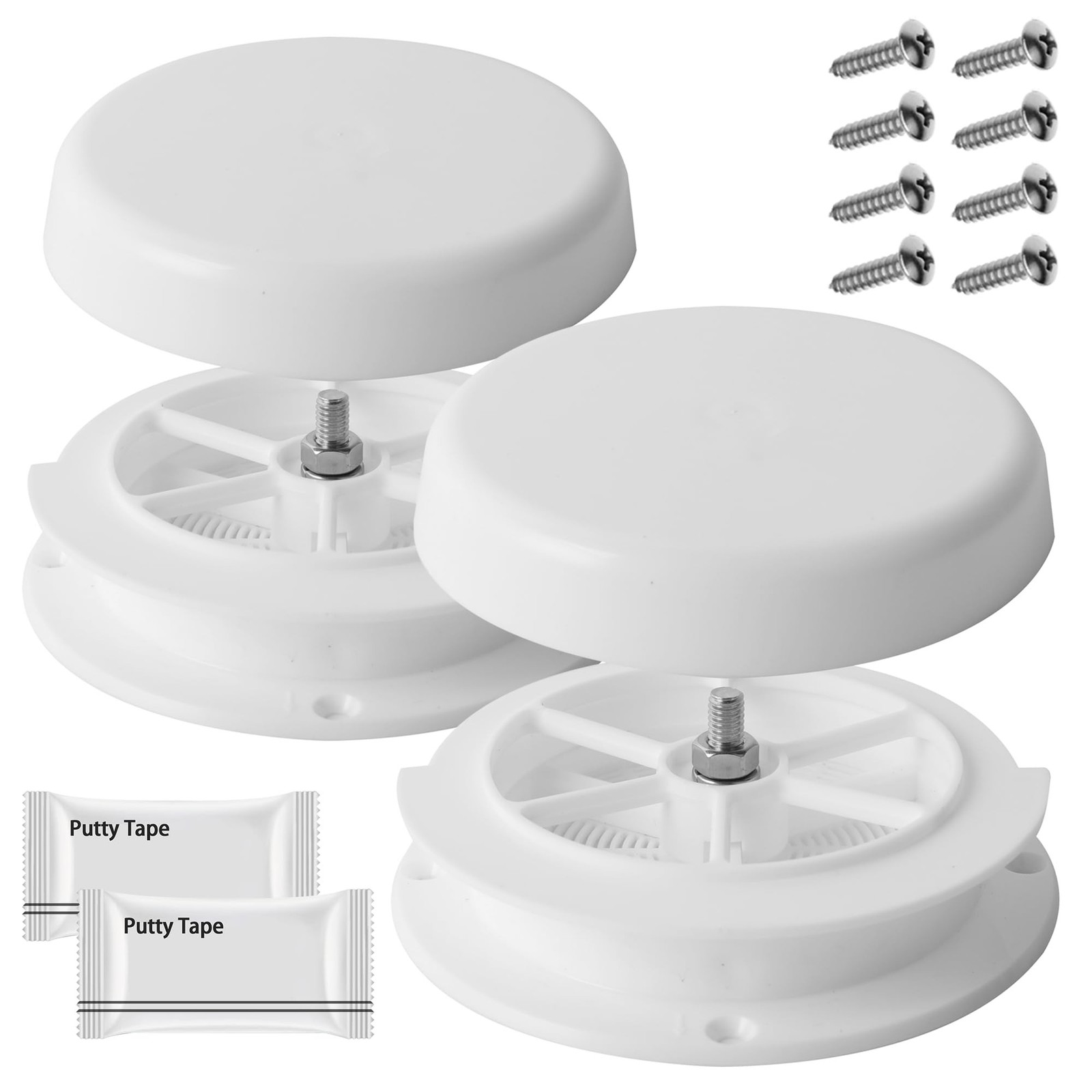 2-Pack Mushroom Style RV Roof Vent Cap with Putty Tape and Screws, Universal …