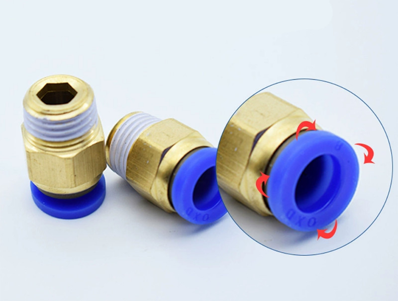 Pneumatic Straight Male Stud Hose Tube Air Line Inline Push Fit Connector M5-M16