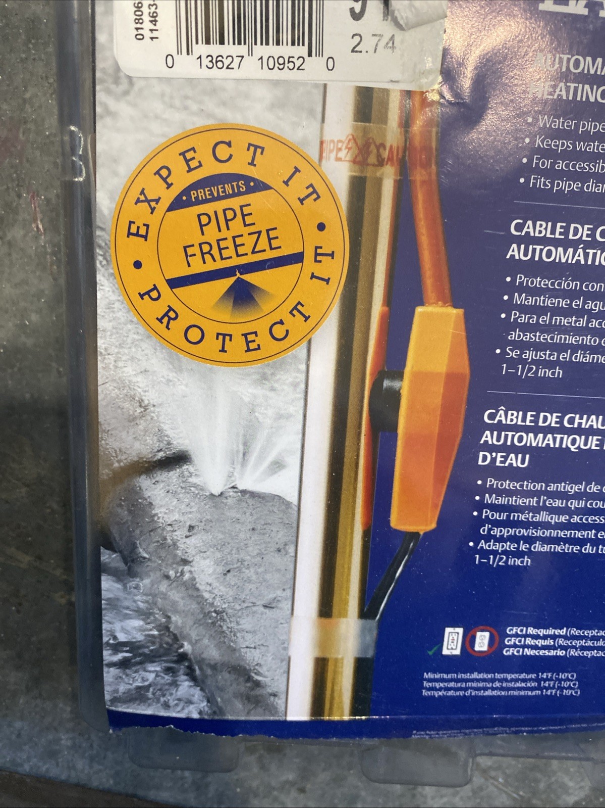 Easy Heat AHB019 ELECTRIC WATER PIPE HEATER CABLE 9 FEET