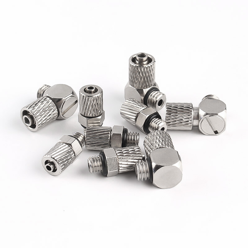 Mini Pneumatic Connector Push In Air Fitting Elbow Male Thread Quick M3-M6 Pipe
