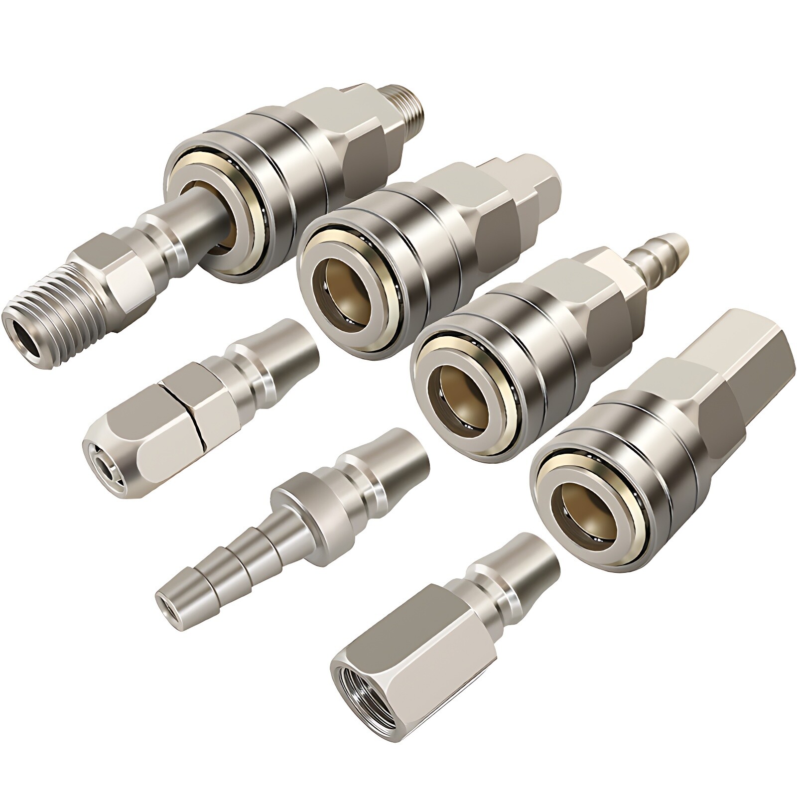 Air Line Hose Compressor Fitting Connector Coupler Set Quick Release Male Female