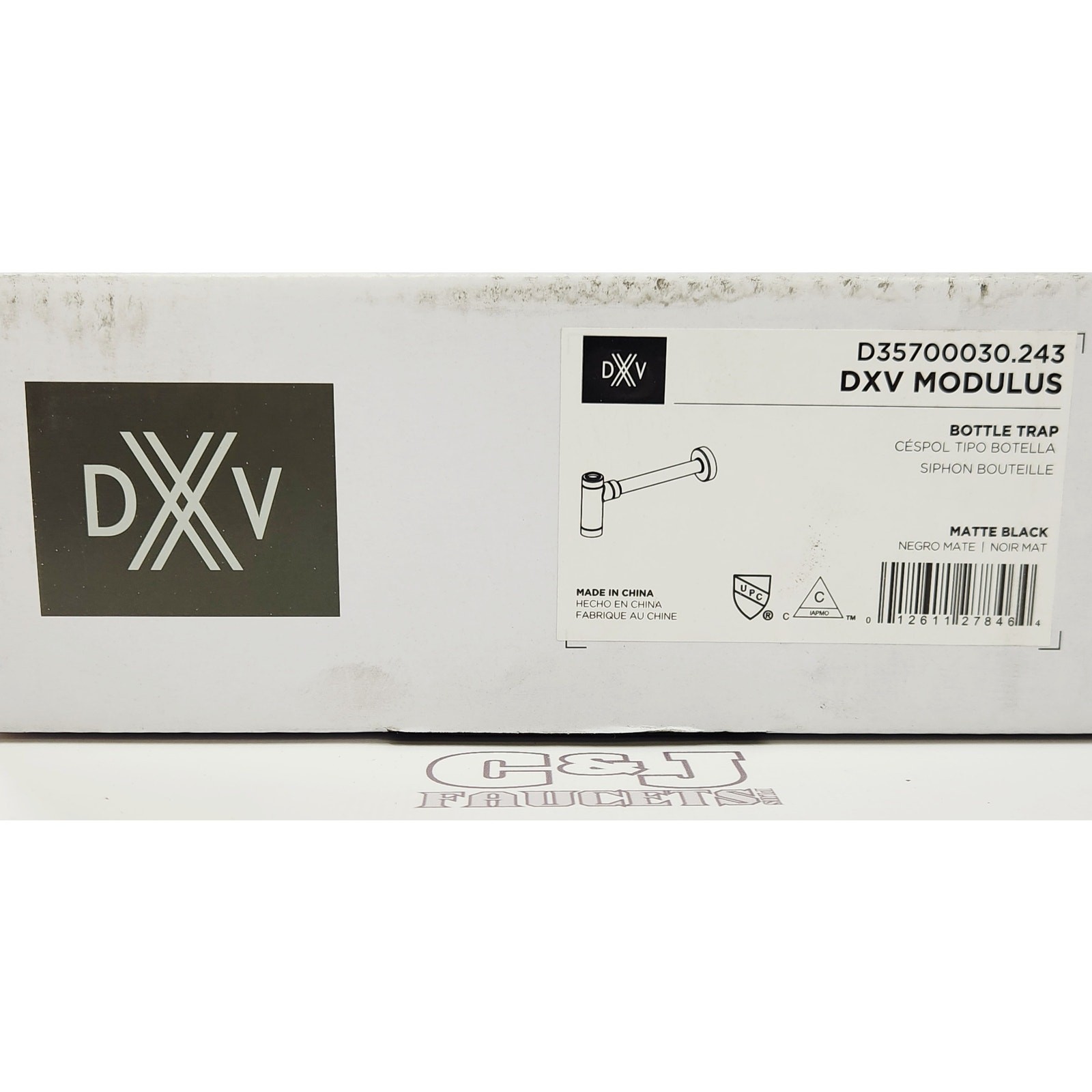 DXV D35700030.243 Modulus Round Brass Bottle P-Trap – Matte Black