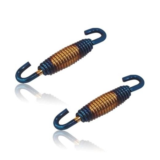 Motorcycle Exhaust Spring with Swivel Hooks, 40-60 mm Extended Range Gold Blue
