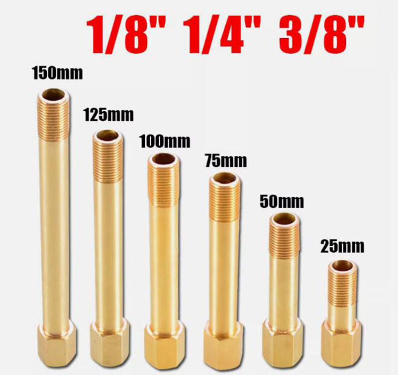 Male To Female Brass BSP Thread Extension Connectors Pipe Fitting 1/8″ 1/4″ 3/8″