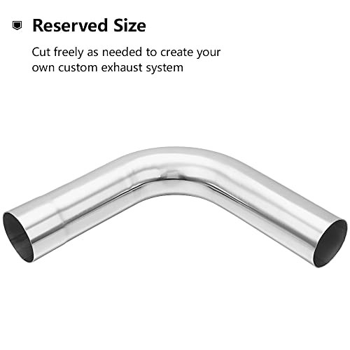 Exhaust Tube 2″ OD, Stainless Steel Exhaust Pipe Mandrel Bend, 2.0″ 90 Degree