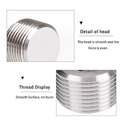 Metalwork 304 Stainless Steel Pipe Fitting, Hex 1/8″ NPT Male Pack of 5