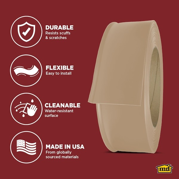 Zoro Select 820Na3 Wall Base Molding, 120 Ft L, Beige, 820Na3