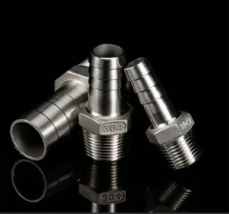 BSP 1″ 3/4″ 1/2″ Male Thread Hosetail Hose Joiner Barb Connector Stainless Steel