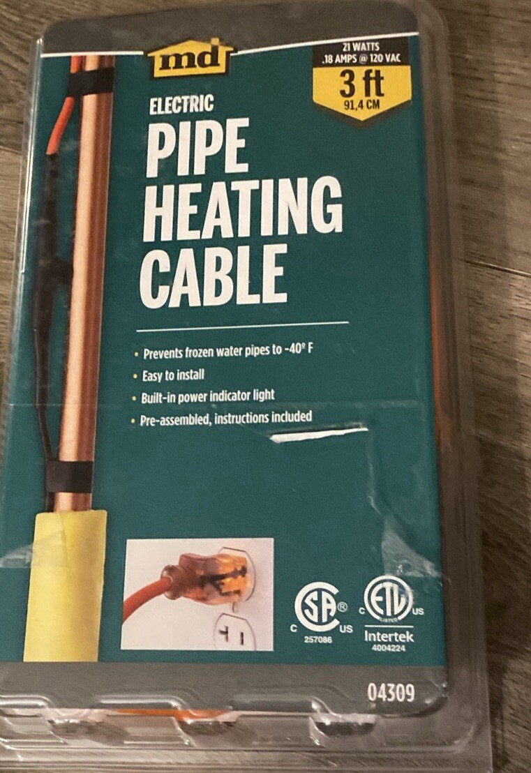 Pipe heating md 04309 Electric Pipe Heating Cable 3 ft Built In Light Indicator
