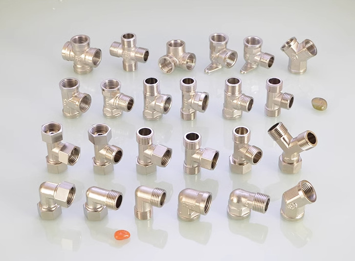 1/2 Brass Plating Inner Outer Thread Tee Joint Union Elbow Water Pipe Fittings