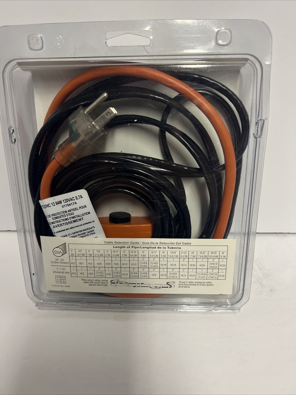 NEW Frost King Electric Water Pipe Heat Cable (12 ft./3.66 M) HC12
