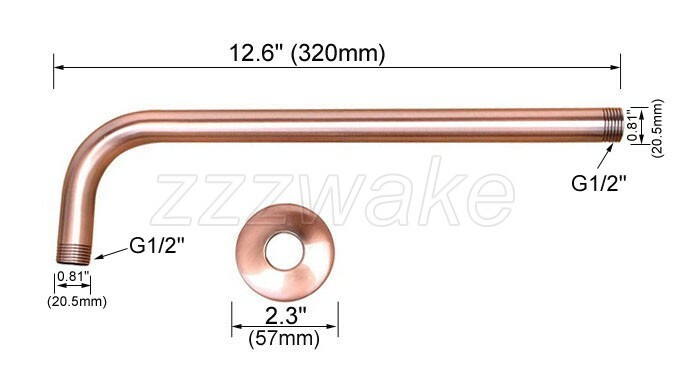 Antique Red Copper Shower Arm for Wall mounted Shower Head Fixed Pipe Zsh100