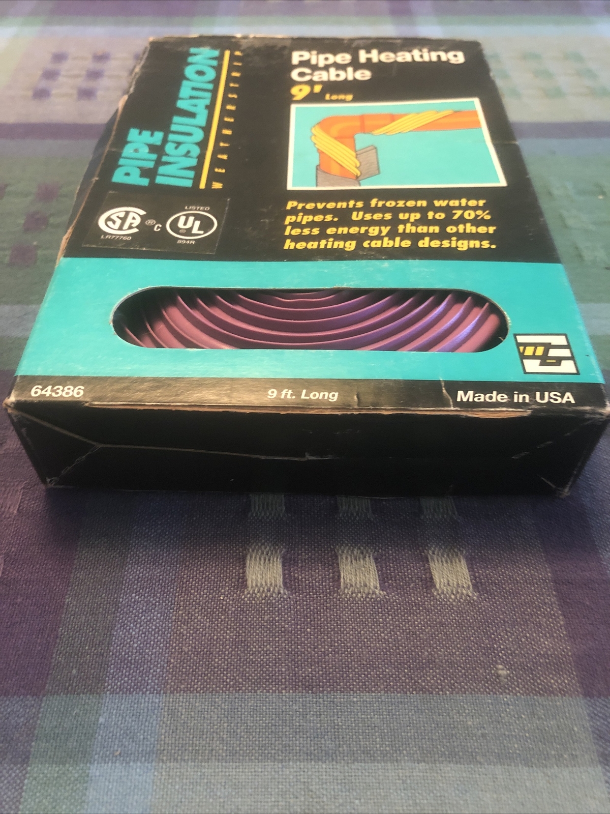 ONE – md 64386 Electric Pipe Heating Cable 9 ft – NEW OLD STOCK Made In USA !!!
