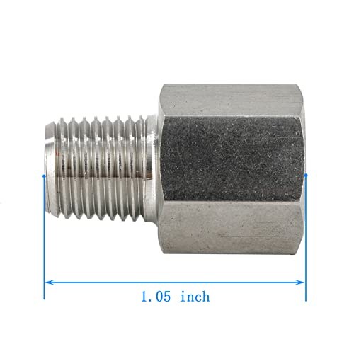 Metalwork 304 Stainless Steel Pipe 1/8″ NPT Male x 1/8″ G Female Thread 1 Pcs
