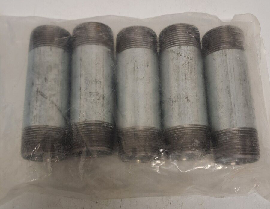 1-1/4″ MNPT x 5″ Galvanized Steel Pipe Nipple Schedule 40 Lot of 5