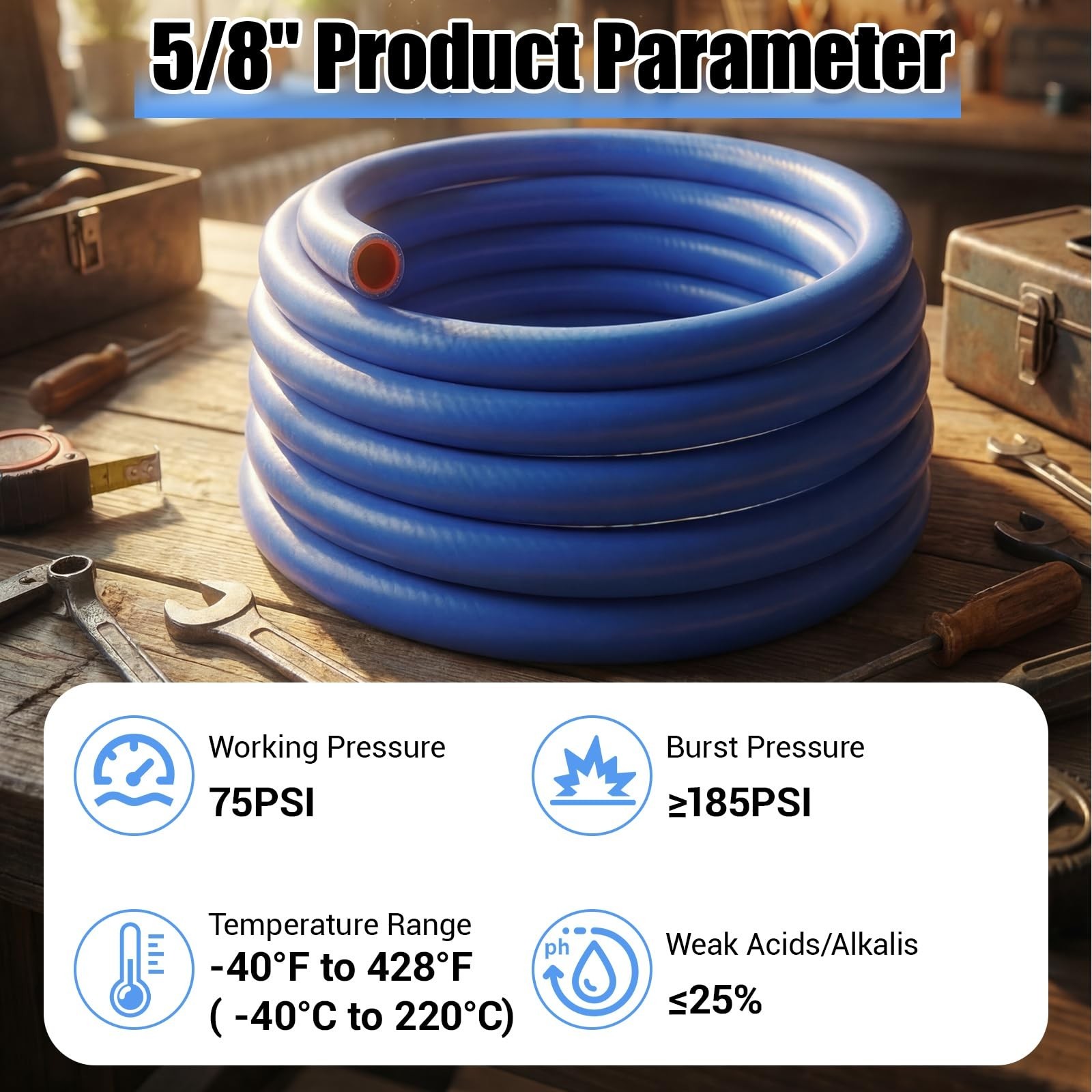 Outus 5/8″ ID Silicone Heater Hose 25ft Roll, Coolant Radiator Straight 75 Ps…