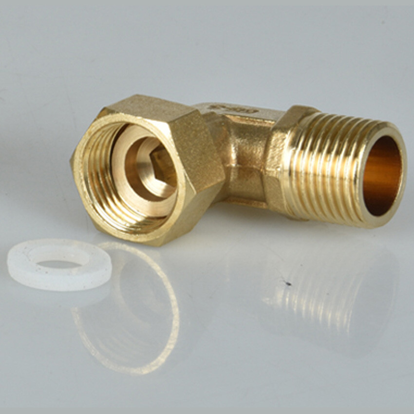 Brass 1/2″ Male x Female Thread Live Nut Elbow Joiner Connector Fittings Adapter