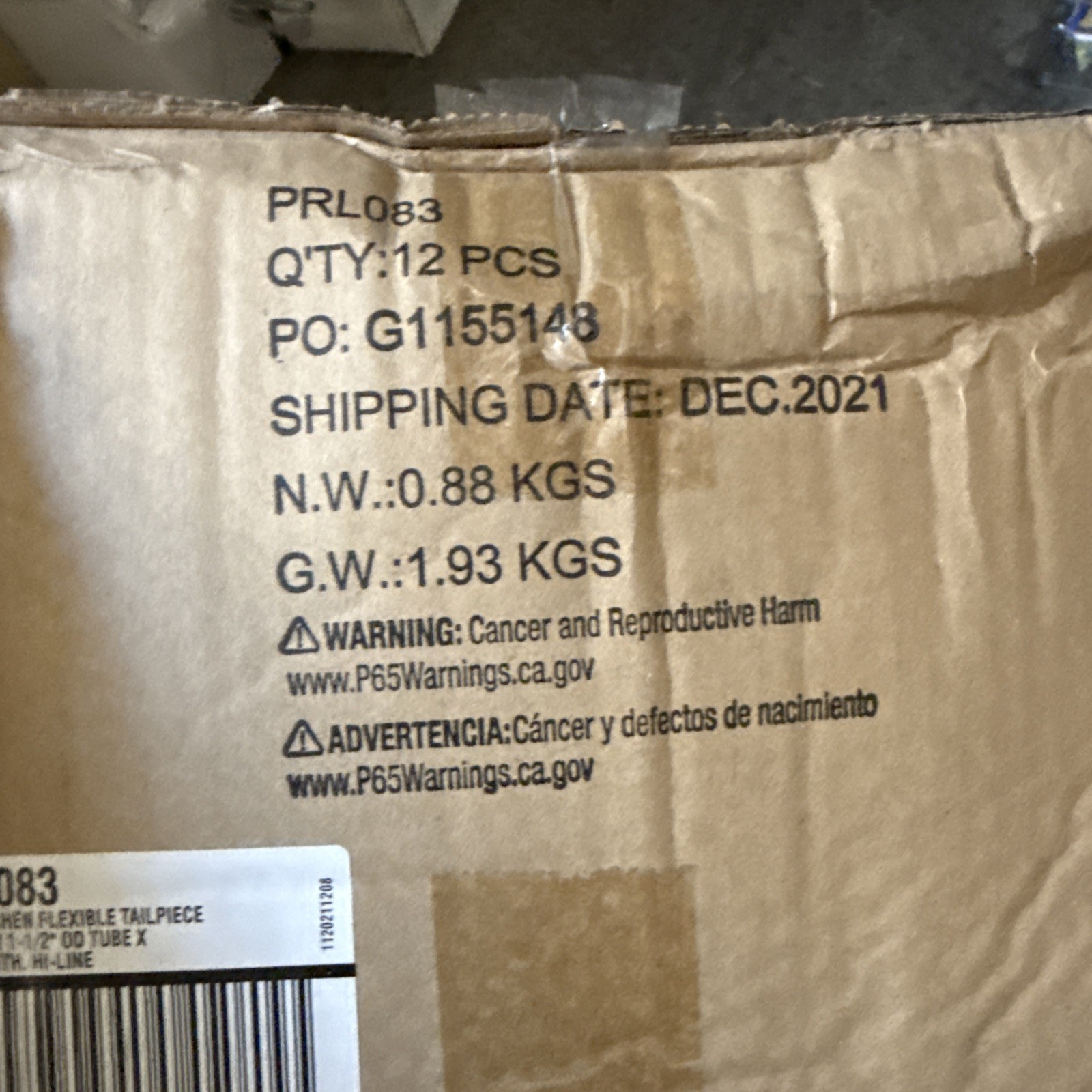 (Box of 12)PEERLESS PRL083 Flex Kit SinkTRAP EXTEN TUBE PIPE 1 1/4″ or 1 1/2″