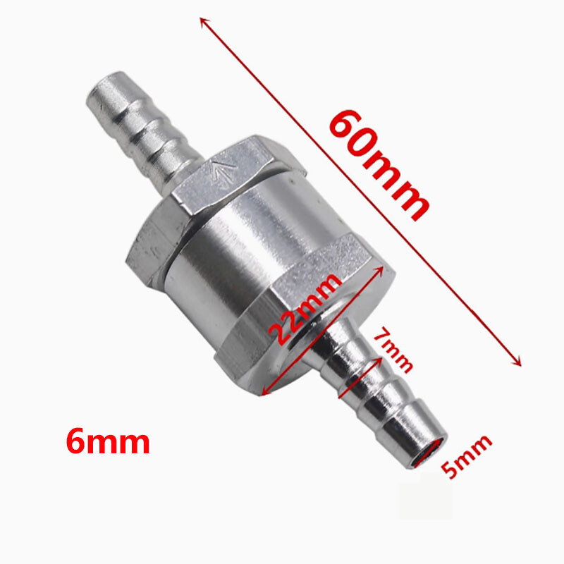 6/8/10/12/14/16mm Inline Aluminum One Way Non-return Check Valve Fuel Water Air