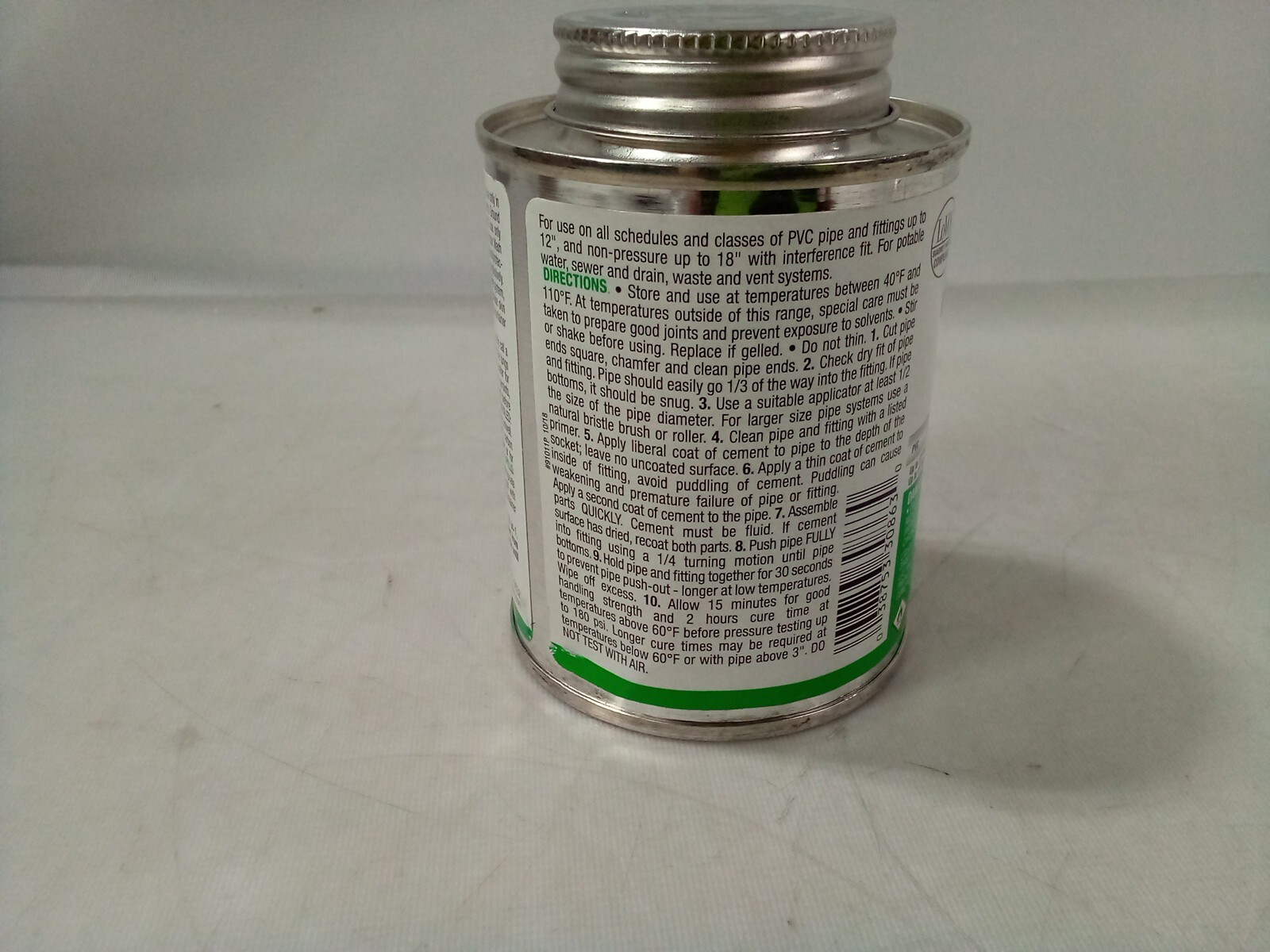 OATEY 30863 Clear Solvent Cement, Heavy Bodied, PVC, 8 oz, 29FH97