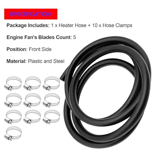 SMMS 11FT Length Reinforced Rubber Heater Hose Coolant Radiator with 10 Hose