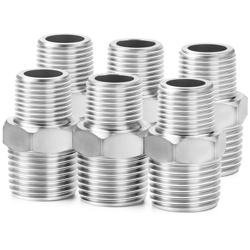 304 Stainless Steel Pipe Fitting, Reducer Hex Nipple 1/2″ NPT x 3/8″ NPT 6