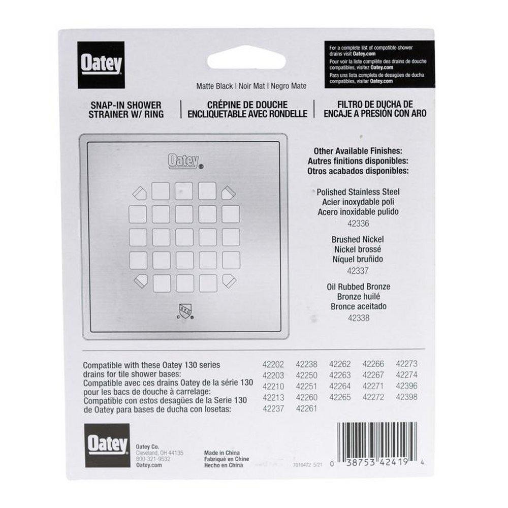Oatey 42419 4.54″ Snap-In Strainer Matte Black