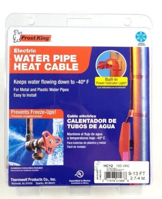 Frost King Electric Water Pipe Heat Cable (9-13 ft./2.7-4 M) HC12