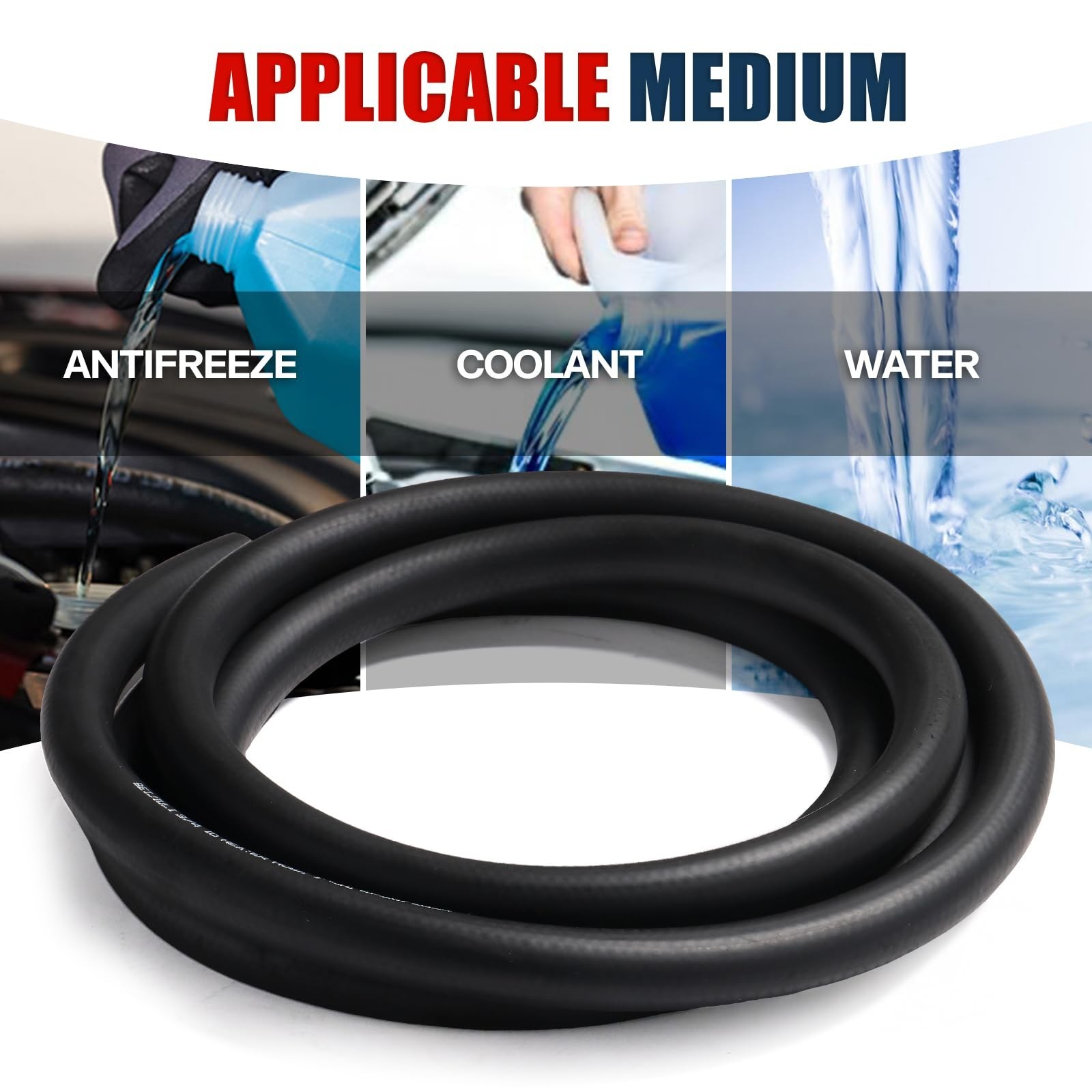 Straight 11FT Length Heater Hose Coolant Radiator with 10 Hose 5/8 inch ID 11FT