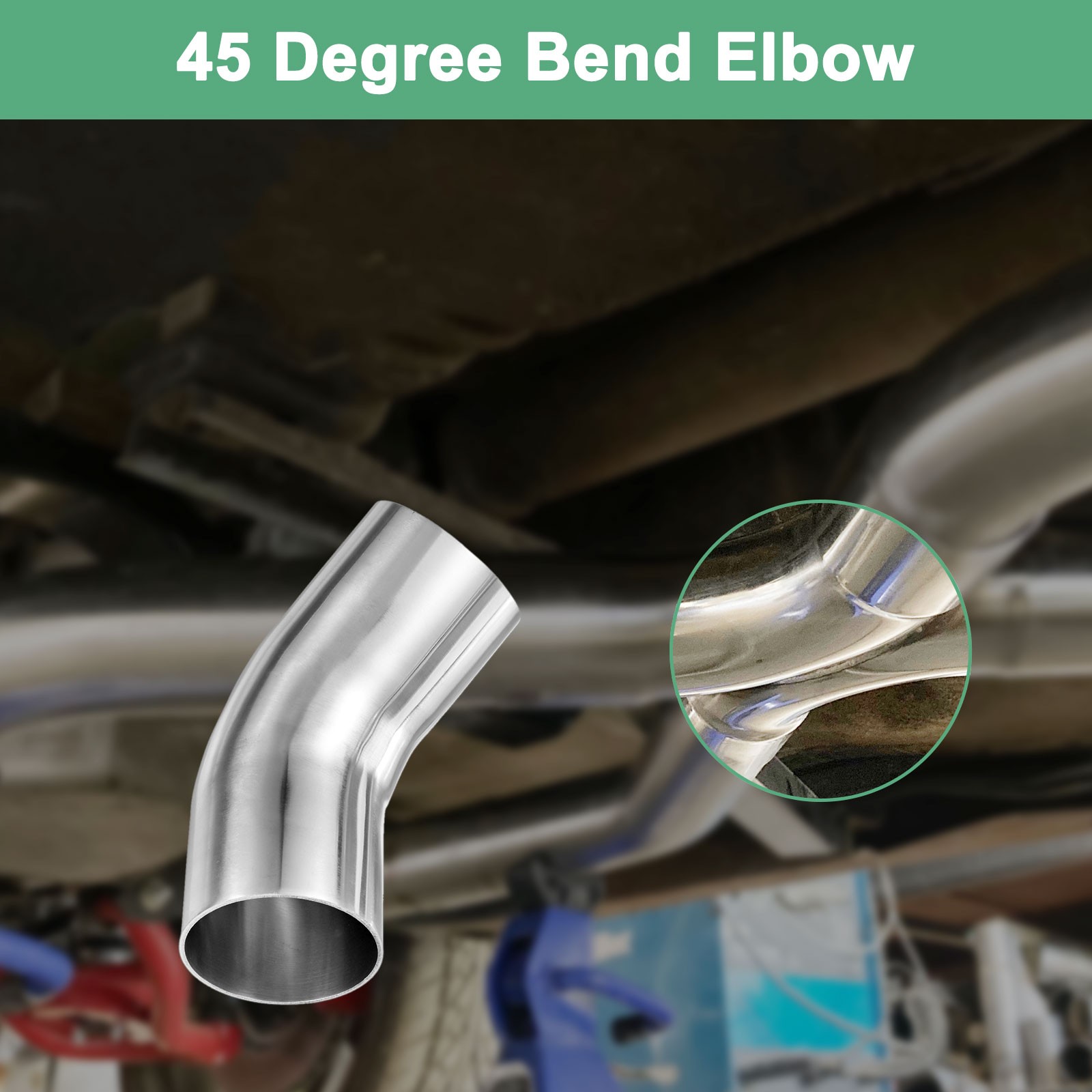 OD 2.5 Inch 45 Degree Mandrel Bend Elbow, Thicken 2 mm Height 160 mm