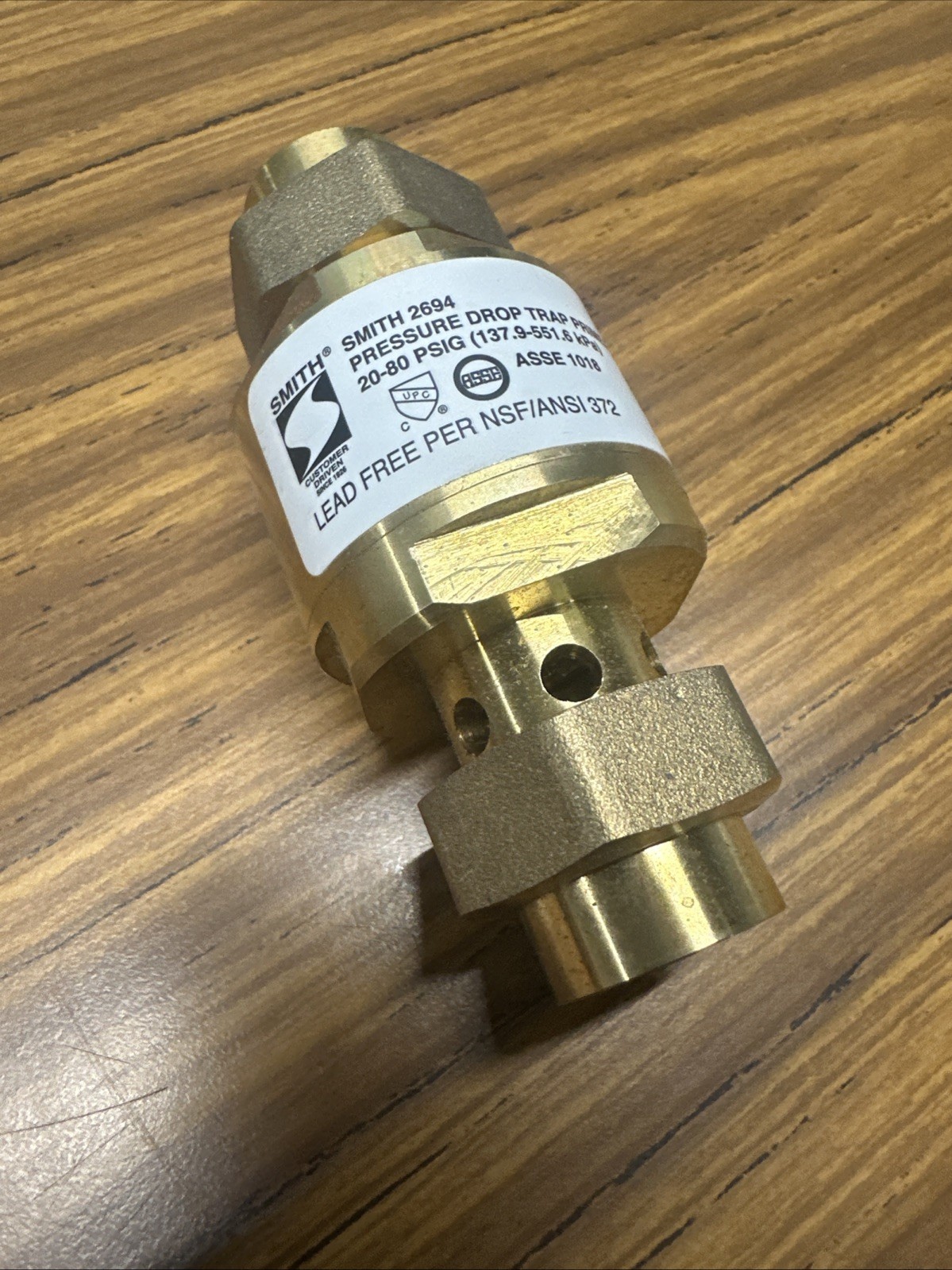 JAY R SMITH MFG 2694 Trap Primer 1/2″ Lead-Free Brass 3 PSI NPT Connection NEW