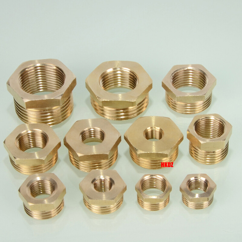 1/8″ ~1″ BSP Brass Reducing Hexagon Thread Fittings Bush Male To Female Adaptor