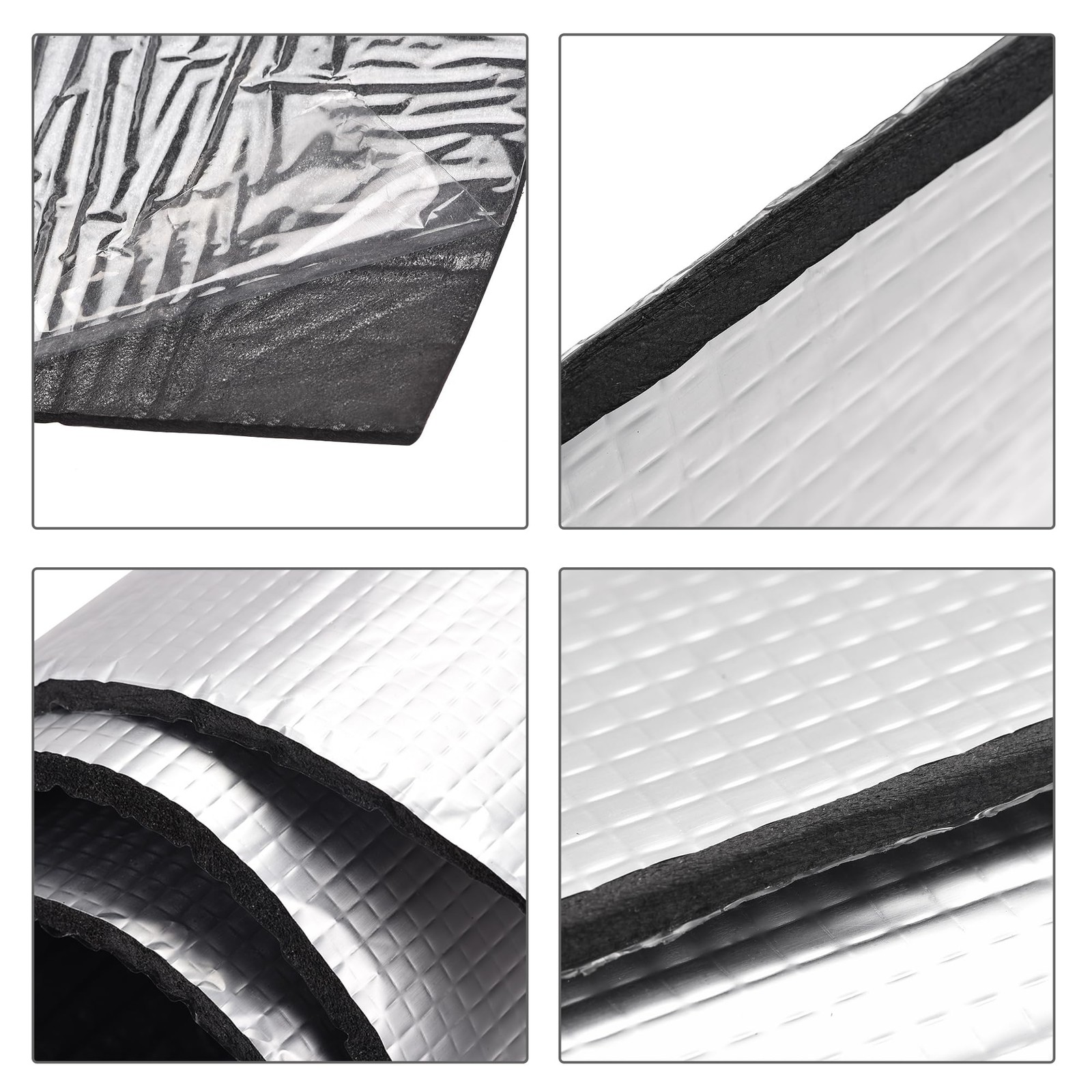 Uxcell Insulation Sheet 1Mx0.5Mx5Mm Self-Adhesive Embossed Aluminum Foil