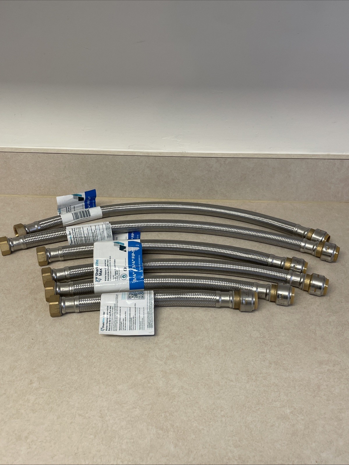 Lot Of 6 SHARKBITE MAX UR3088FX 3/4″ X 3/4″ FIP Water Heater Hoses READ DESCRIPT