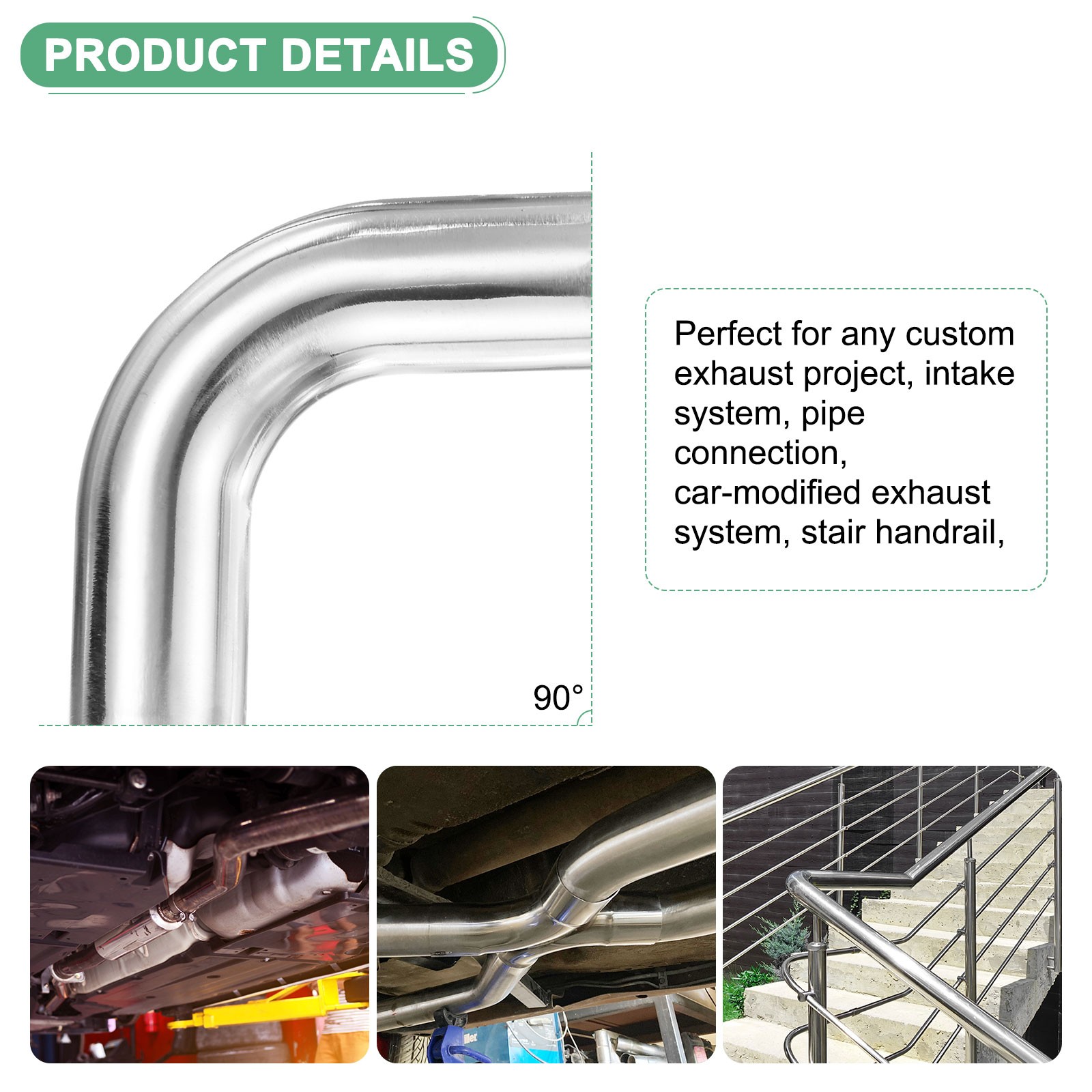 OD 1 Inch 90 Degree Mandrel Bend Elbow, Thicken 1.5 mm Height 77 mm
