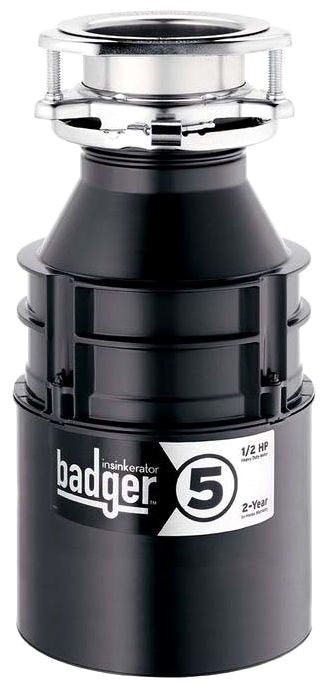 INSINKERATOR BADGER5 Food Disposal 1/2HP SS Continuous Feed Connection