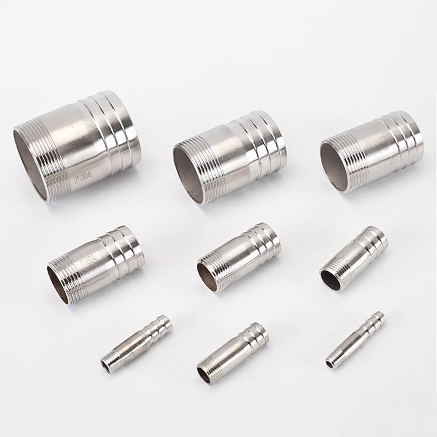 BSP 1/8″ ~ 4″ Hose Joiner Connector Tail 304 Stainless Steel Barbed Pipe Fitting