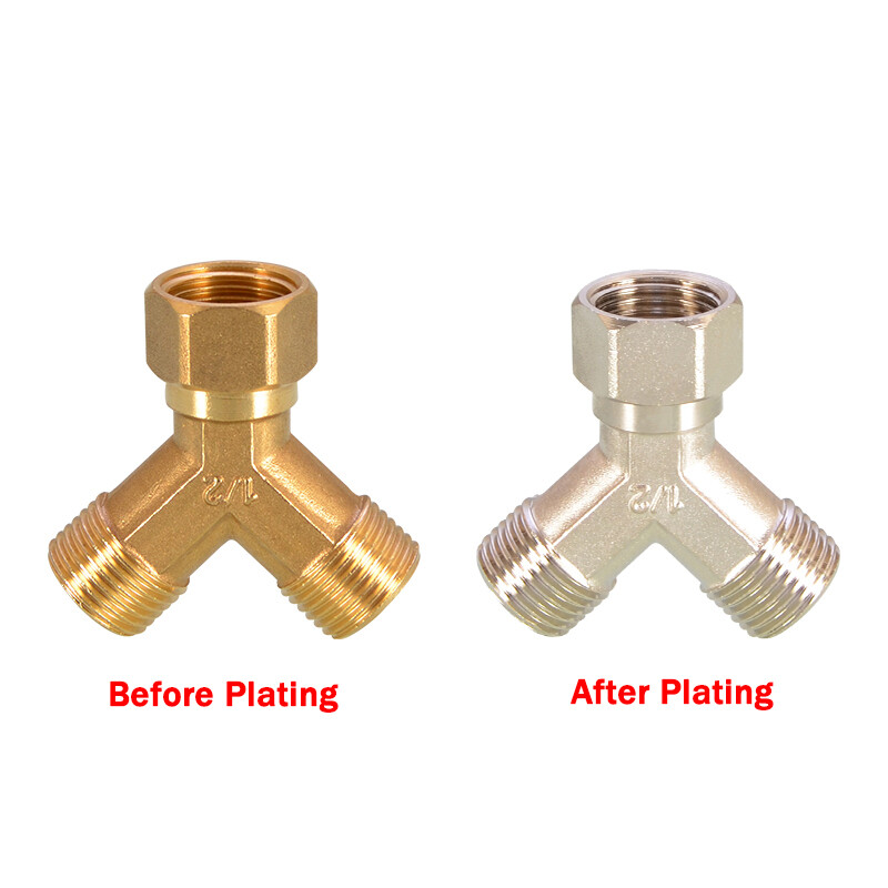 1/4″ 3/8″1/2″ BSP Brass Pipe Y Type Connector Female/Male Thread Coupler Adapter