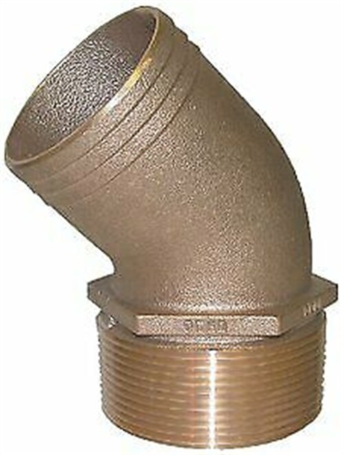 Groco Standard Flow 45 Degree Pipe-to-Hose Adapter w/NPT Thread 2-1/2″ PTHD-2500