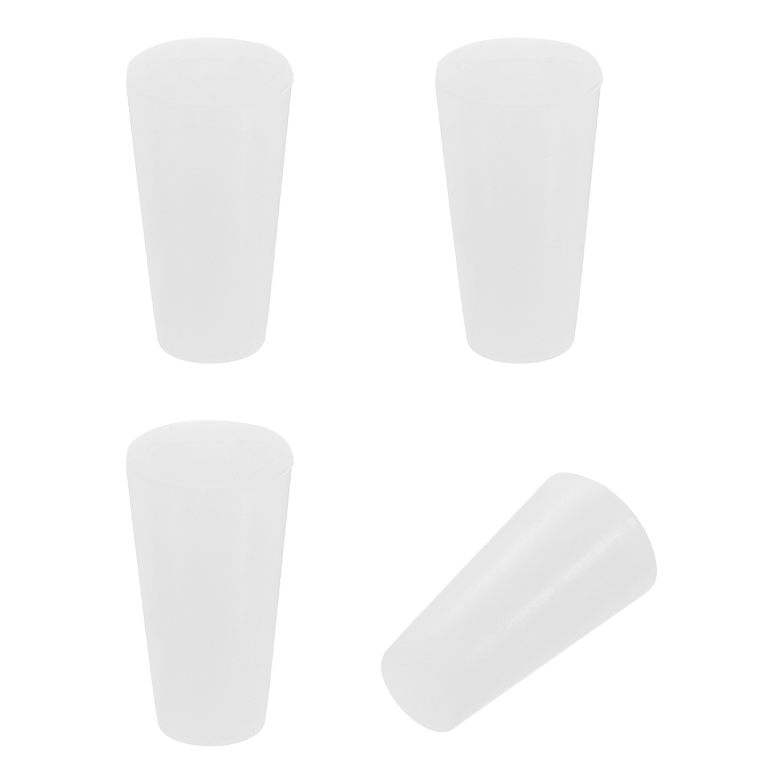 4 x Tapered Shaped Solid Silicon Stopper 1/2″ Tube Rubber Stoppers