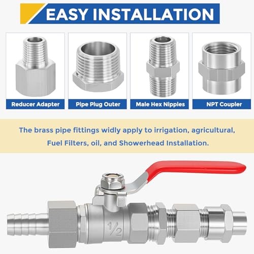 Pack 304 Stainless Steel Pipe Fittings, 3/8″ 3/8″ Male NPT to 1/4″ FeMale NPT 2