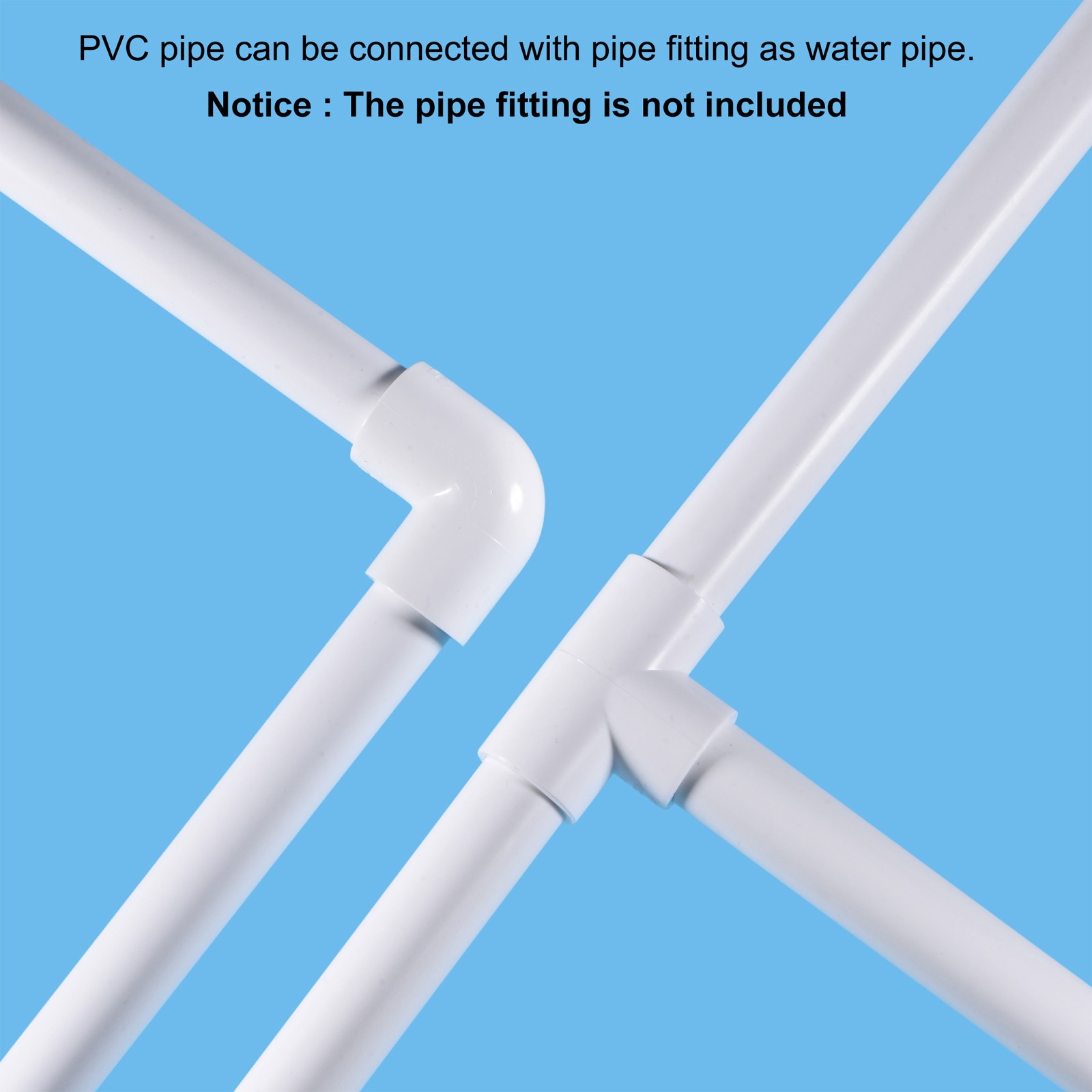 PVC Rigid Round Pipe 36mm ID 40mm OD 500mm Blue High Impact for Water Pipe