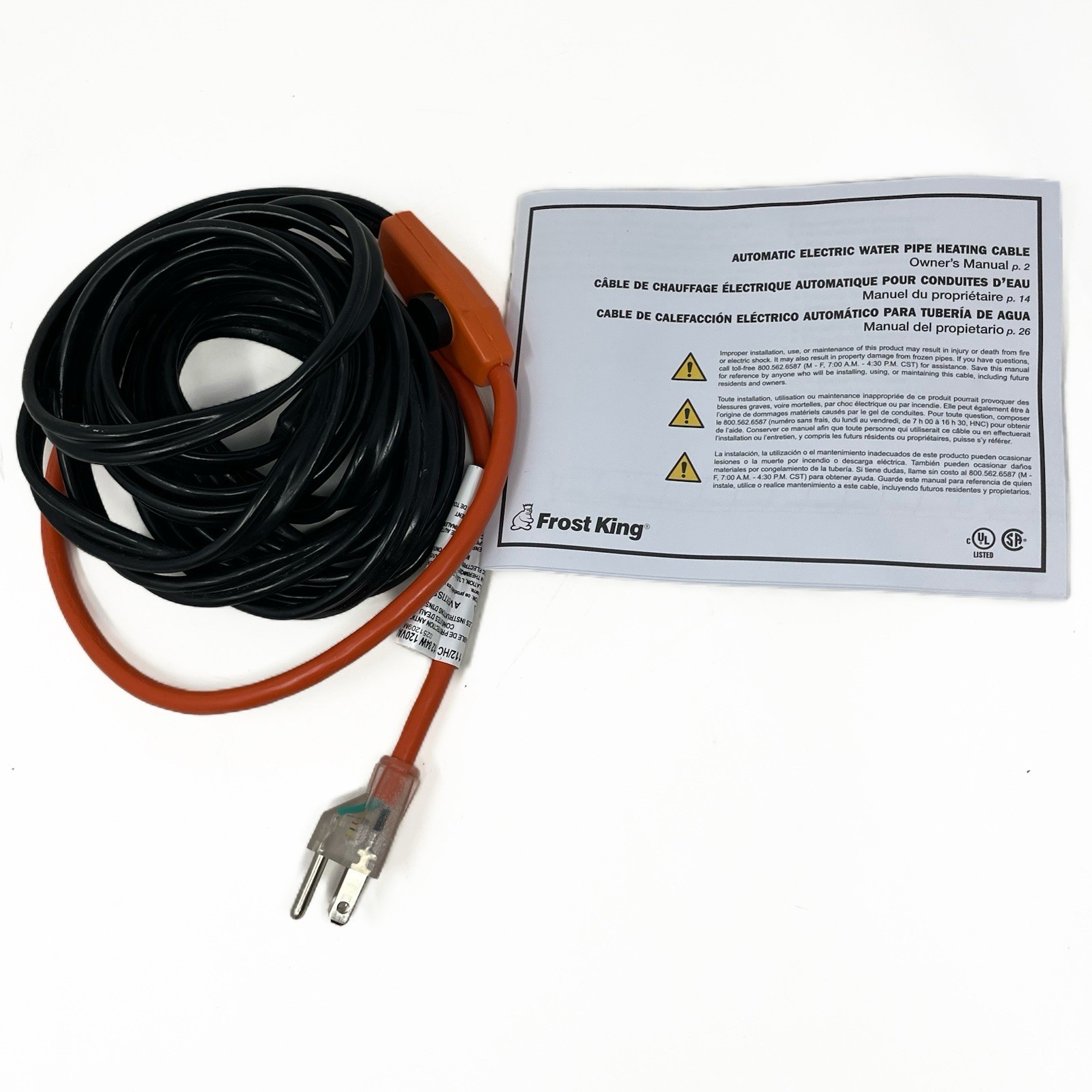 Frost King Electric Water Pipe Heat Cable – For Pipe Lengths: 9FT to 13FT – HC12