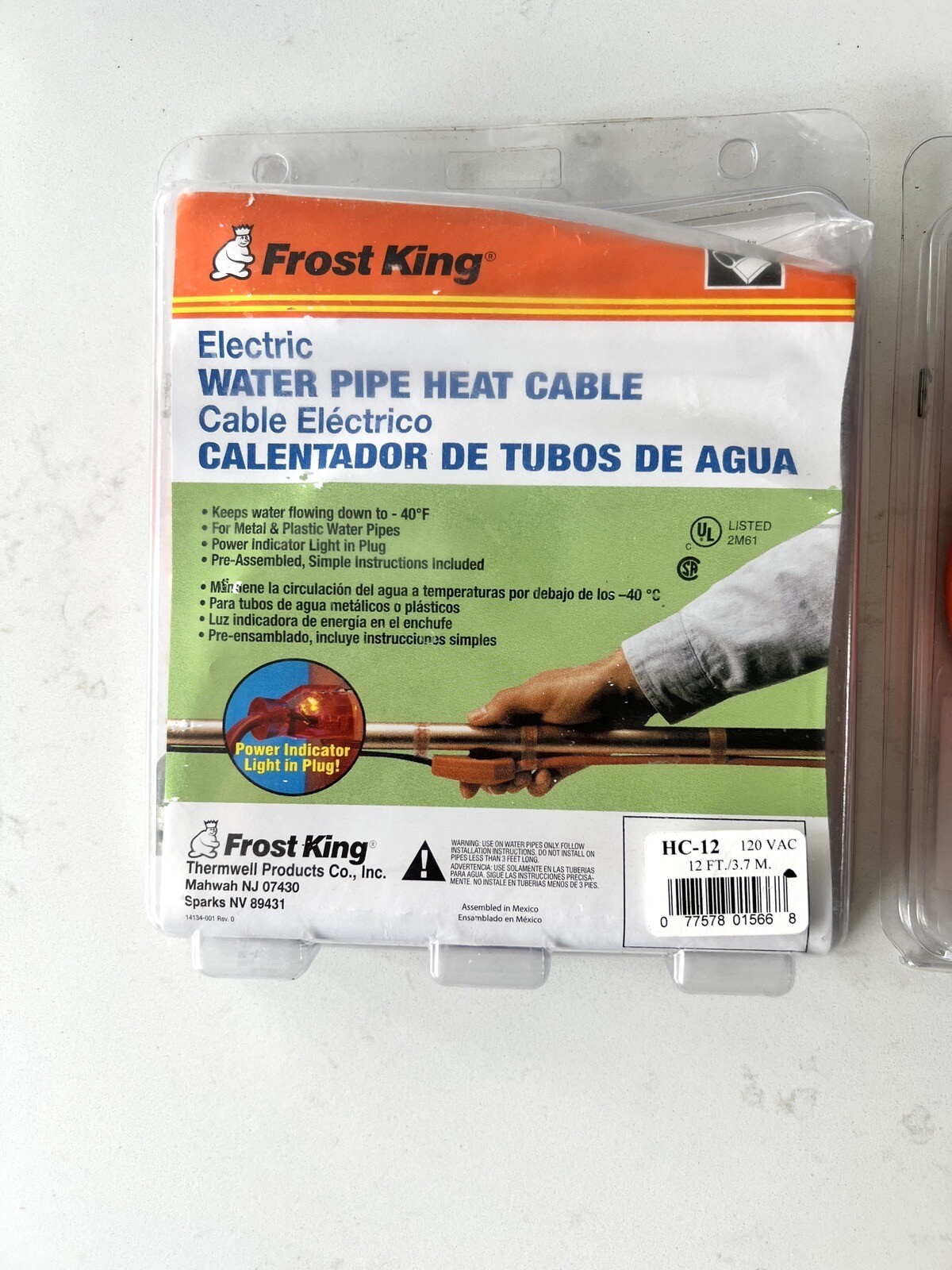 (2) NEW Frost King Electric Water Pipe Heat Cables (12 ft) HC12 and (6 Ft) HC06