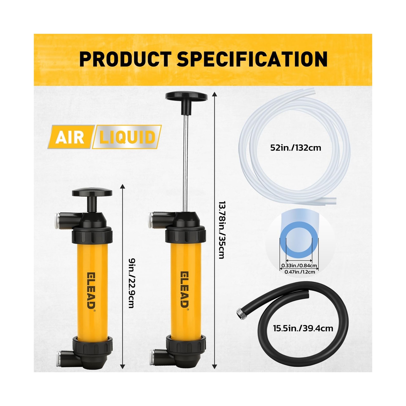 Gas Siphon Pump for Gasoline, Multi-Use Fluid Transfer Pump, Oil Liquid Sipho…