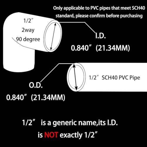 PVC Fittings Elbow Furniture Grade Connector 2 Way 90 DegreePcs 1/2 Inch 10