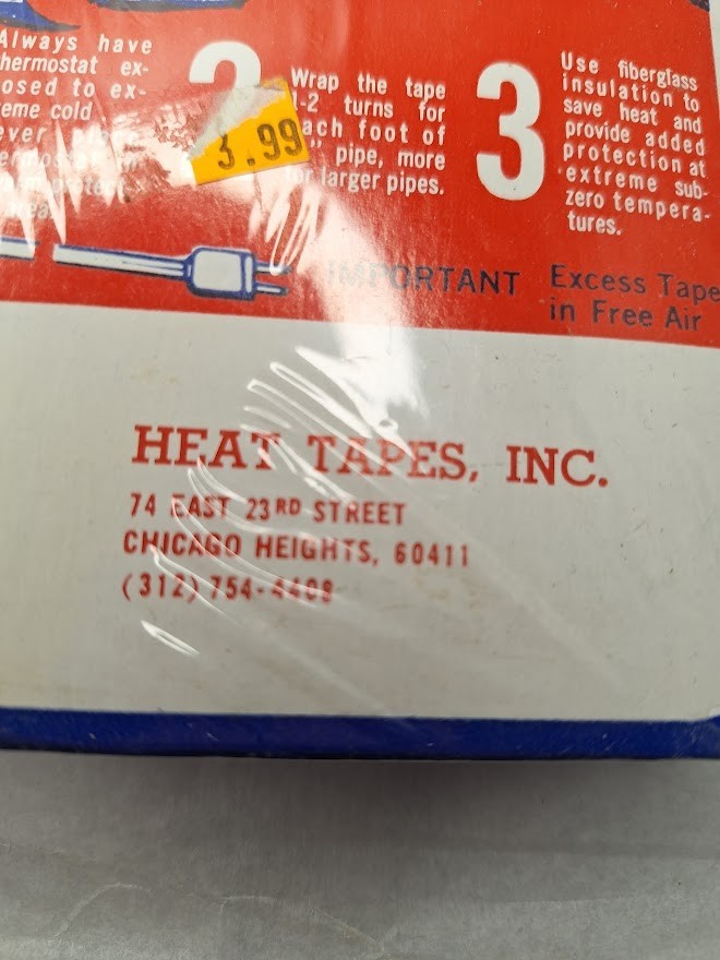 Heat Tapes Inc. Electric Heat Tape Pipe Heat Cable 9 ft pilot light thermostat